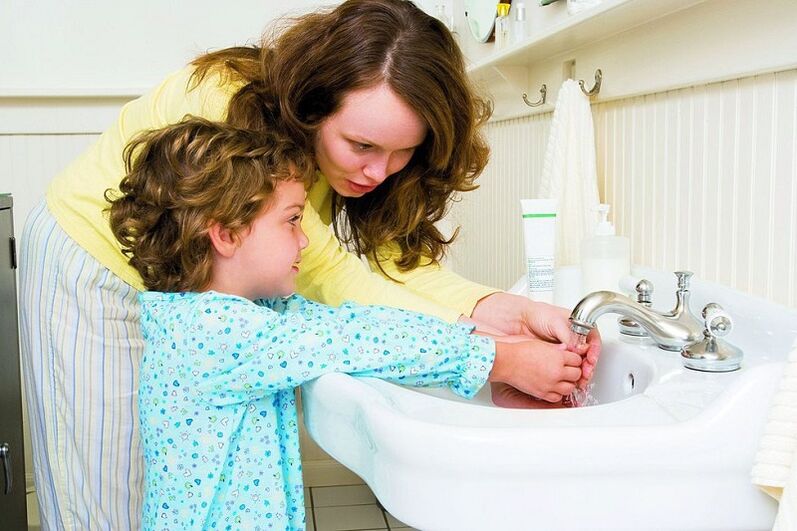 hand washing to prevent parasite infection